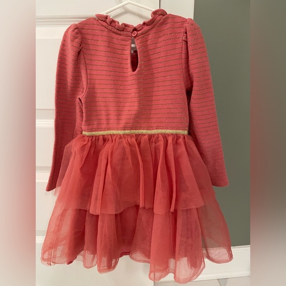 Mini Boden Mauve Pink and Gold Striped Tulle Dress, Size 5-6 - Picture 5 of 7